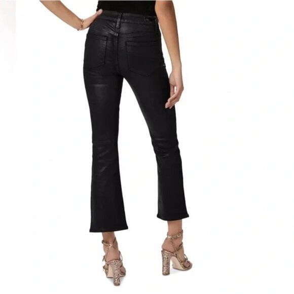 Paige Claudine Kick Flare in Black Fog Luxe Coating - Picture 2 of 9